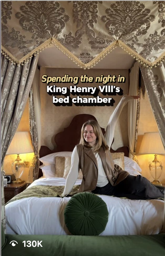 Reel: Spending the night in King Henry VIII's bed chamber, 130K views