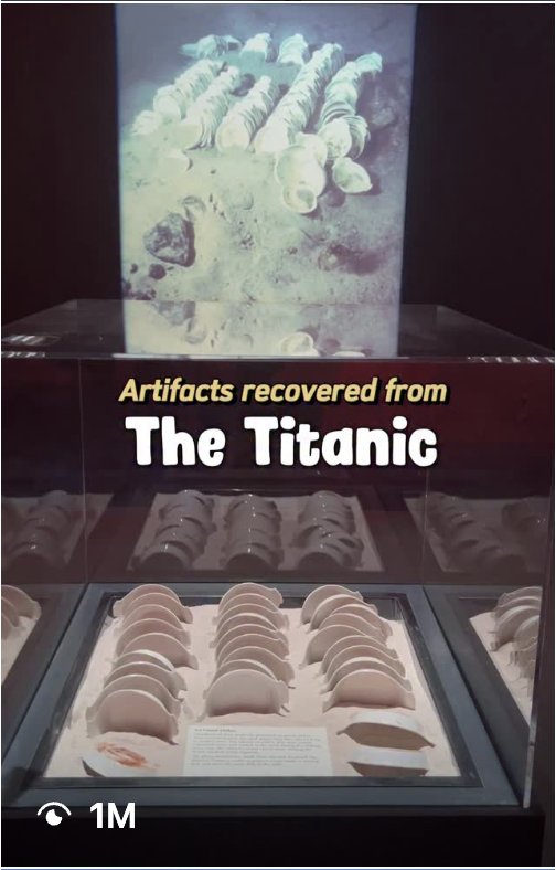 Reel: Artifacts recovered from the Titanic, 1M views